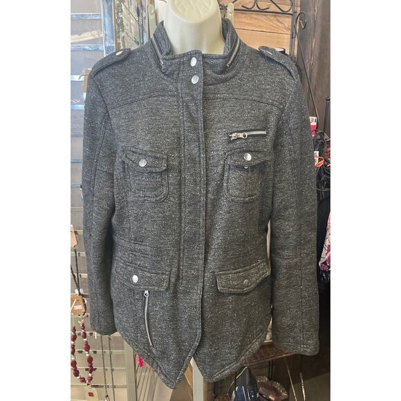 Rue 21 Women’s Knit Jacket Size Large Black Gray - Picture 1 of 6